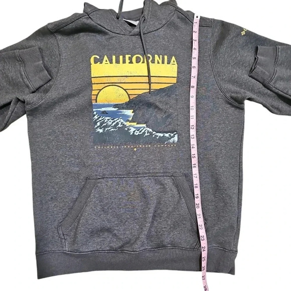 VTG Columbia Mens M Gray Hoodie California Sunset Ocean Graphic Sweatshirt - Picture 7 of 7